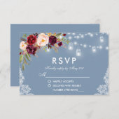 ダスティブルーブルゴーニュフローラレースライト 出欠カード (正面/裏面)