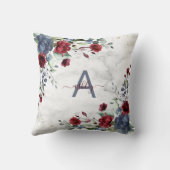 ダスティブルーブルゴーニュフローラ大理石名モノグラム クッション (裏面)