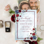 ダスティブルーブルゴーニュフローラ水彩画の写真 招待状