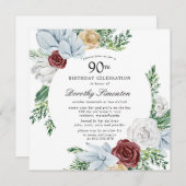 ダスティブルーブルゴーニュフローラ90thバースデーパーティー 招待状 (正面/裏面)