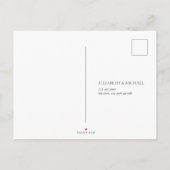 ダスティブルーブルゴーニュレッドフローラ水彩RSVP インビテーションポストカード (裏面)