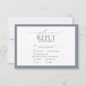 ダスティブルーブルゴーニュレッドフローラ水彩RSVP 出欠カード (裏面)