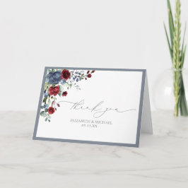 ダスティブルーブルゴーニュレッド結婚フローラカード カード