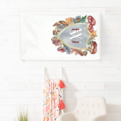 ダスティブルーブルゴーニュ秋結婚のバナー 横断幕 (インサイチュ)