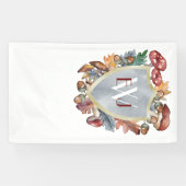 ダスティブルーブルゴーニュ秋結婚のバナー 横断幕 (横)