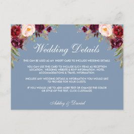 ダスティブルーブルゴーニュ結婚フローラ詳細カード ポストカード
