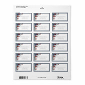 ダスティブルーブルゴーニュ赤フローラ水彩アドレス ラベル (フルシート)