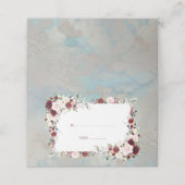 ダスティブルーブルゴーニュ赤面フローラエレガントな結婚式 プレイスカード (外部開封)