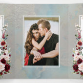 ダスティブルーブルゴーニュ赤面フローラ写真 三つ折り招待状 (内部中)