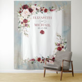 ダスティブルーブルゴーニュ赤面フローラ結婚の背景 タペストリー (インサイチュ)