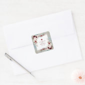 ダスティブルーブルゴーニュ赤面フローラ結婚ズシール スクエアシール (封筒)