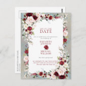 ダスティブルーブルゴーニュ赤面フローラ遅延の日付 ポストカード (正面/裏面)