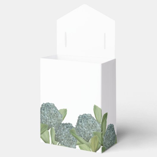 ダスティブルーブルーエレガントフローラカスタムウェディング フェイバーボックス (オープン)