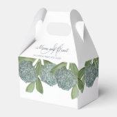 ダスティブルーブルーエレガントフローラカスタムウェディング フェイバーボックス (裏面サイド)