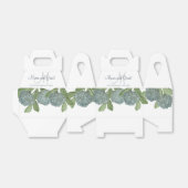 ダスティブルーブルーエレガントフローラカスタムウェディング フェイバーボックス (折り畳みなし)