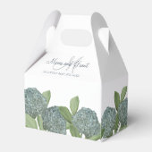 ダスティブルーブルーエレガントフローラカスタムウェディング フェイバーボックス (裏面サイド)