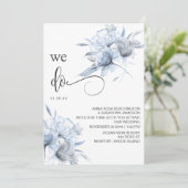 *~*ダスティブルーブーケットフローラRSVP QR AR15結婚' 招待状 (スタンド正面)