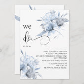 *~*ダスティブルーブーケットフローラRSVP QR AR15結婚' 招待状 (正面/裏面)