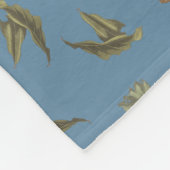 ダスティブルーブ素朴ロン葉ク フリースブランケット (角)