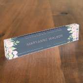 ダスティブループオーニーパーソナライズされた机用ネームプレート デスクネームプレート (側面)