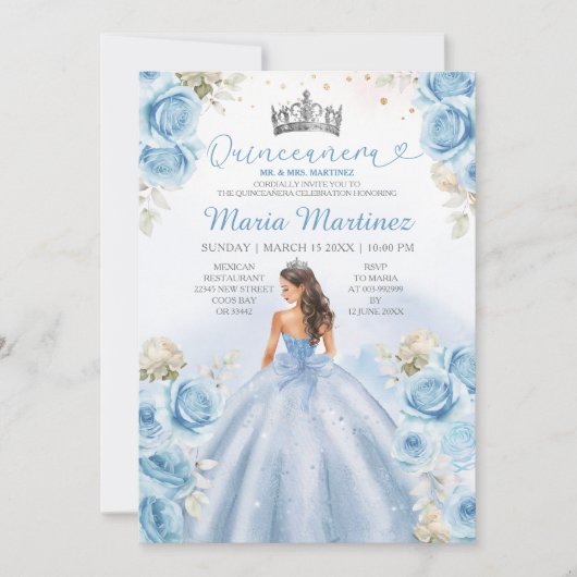 ダスティブループリンセスフローラシルバーキンセアニラ 招待状 (正面)