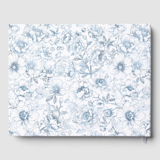 ダスティブルーベビーシャワーゲストブック、ヴィンテージフローラ ゲストブック (裏面)