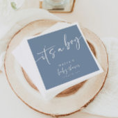 ダスティブルーベビーシャワー紙ナプキンスモダンボーイ スタンダードカクテルナプキン