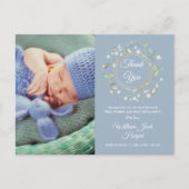 ダスティブルーベビー写真フローラサンキュー誕生 案内ポストカード (正面)