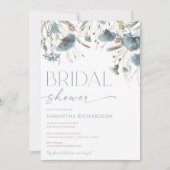 ダスティブルーベージュボホブライダルシャワー 招待状 (正面)