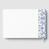 ダスティブルーホワイトと金ゴールドヴィンテージスタイル結婚ズ ゲストブック (裏面)