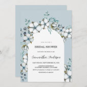 ダスティブルーホワイトアーチブライダルシャワー 招待状 (正面/裏面)