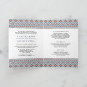 ダスティブルーホワイトイカットオールインワンシーク結婚ズ 招待状 (内部)