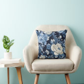 ダスティブルーホワイトウィンターバラネイビー クッション (椅子)