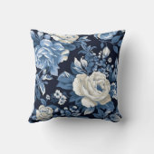 ダスティブルーホワイトウィンターバラネイビー クッション (裏面)