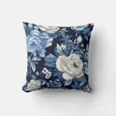 ダスティブルーホワイトウィンターバラネイビー クッション (正面)