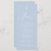 ダスティブルーホワイトクロスボーイバプティスメニューカード メニュー (正面/裏面)