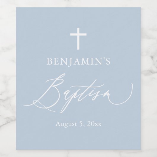 ダスティブルーホワイトクロスボーイバプティスワインラベル ワインラベル (シングルラベル)