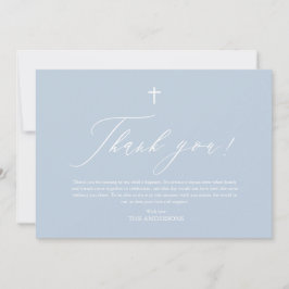 ダスティブルーホワイトクロスボーイバプテスマサンキューカード 招待状