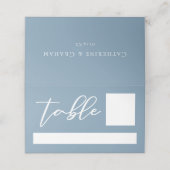 ダスティブルーホワイトタイポグラフィコースト結婚ーズ プレイスカード (外部開封)