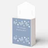 ダスティブルーホワイトデイジーバタフライブライダルシャワー フェイバーボックス (オープン)