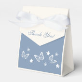 ダスティブルーホワイトデイジーバタフライブライダルシャワー フェイバーボックス (正面サイド)