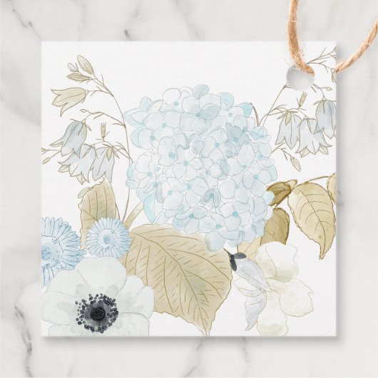 ダスティブルーホワイトネイビーアネモネ結婚バジェット フェイバータグ (裏面)