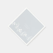 ダスティブルーホワイトフローラカスタムブライダルシャワー スタンダードカクテルナプキン (角)