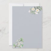 ダスティブルーホワイトフローラ宗教十字洗礼 招待状 (裏面)