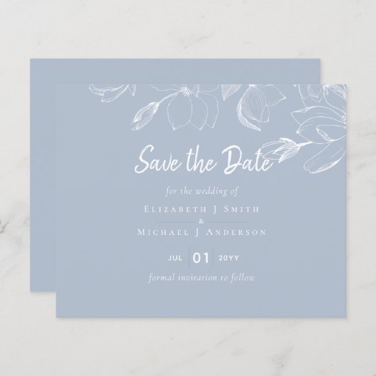 ダスティブルーホワイトマグノリア結婚ス (正面/裏面)