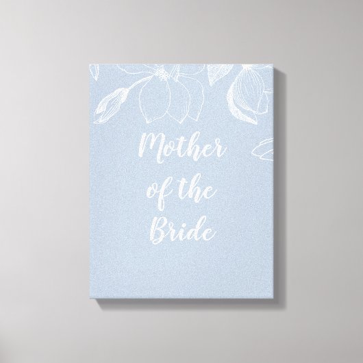 ダスティブルーホワイトマグノリア結婚ス キャンバスプリント (正面)