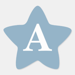 ダスティブルーホワイトモノグラムシンプルブライダルシャワー 星シール