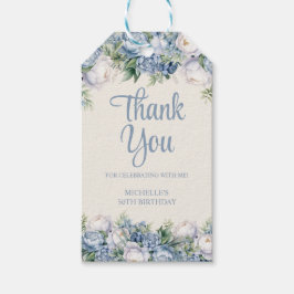 ダスティブルーホワイトローゼス50誕生日 ギフトタグ