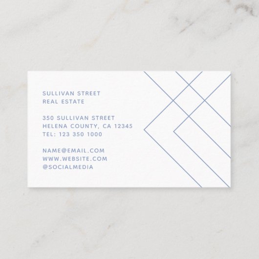 ダスティブルーホワイト実在幾何不動産業者 名刺 (裏面)