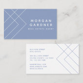 ダスティブルーホワイト実在幾何不動産業者 名刺 (正面/裏面)